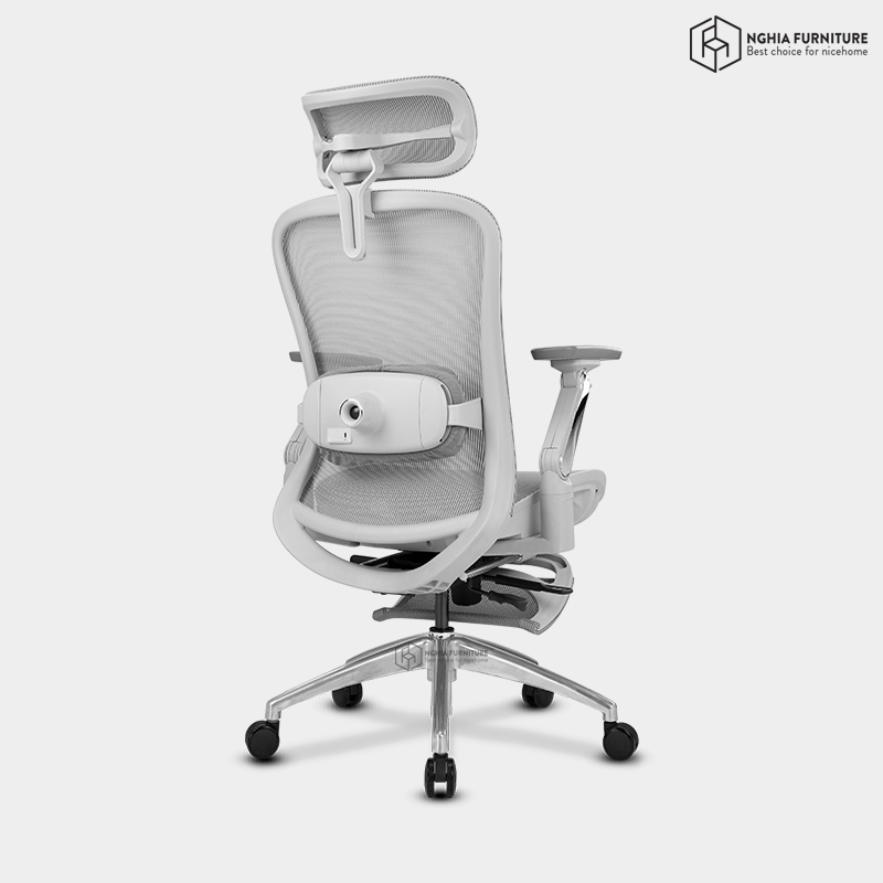 Ghế công thái học ErgoMass Xám- Gác chân