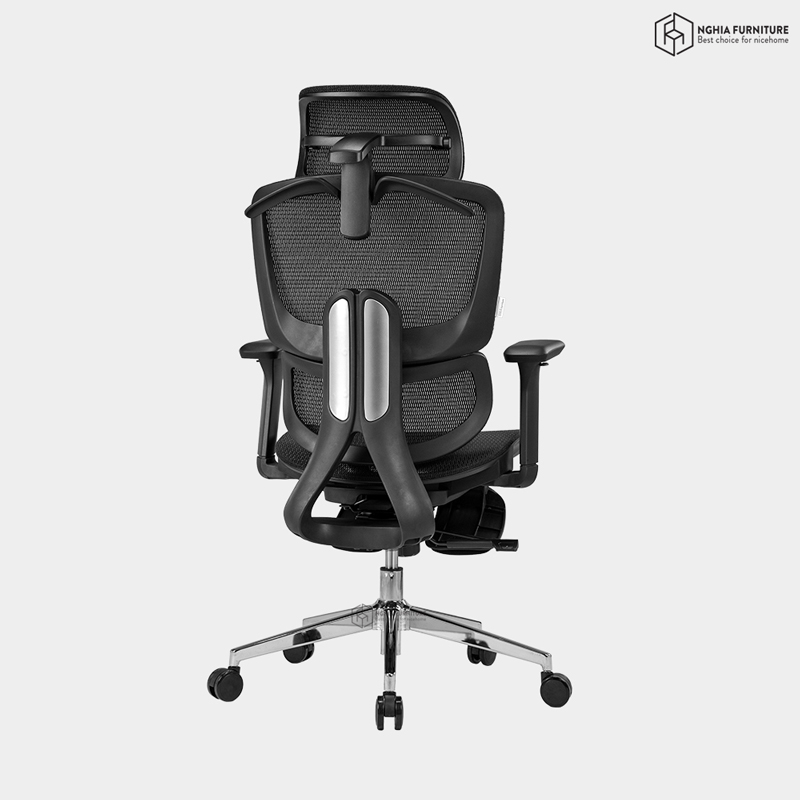 Ghế công thái học Ergonomic 07 Đen - Gác chân