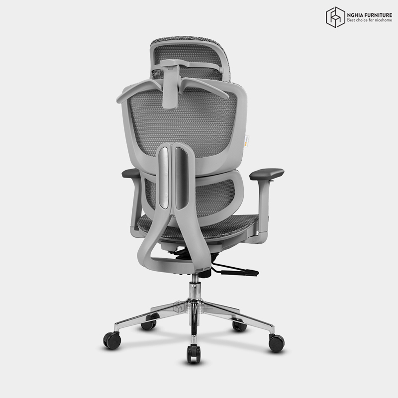 Ghế công thái học Ergonomic 07 Xám- Gác chân