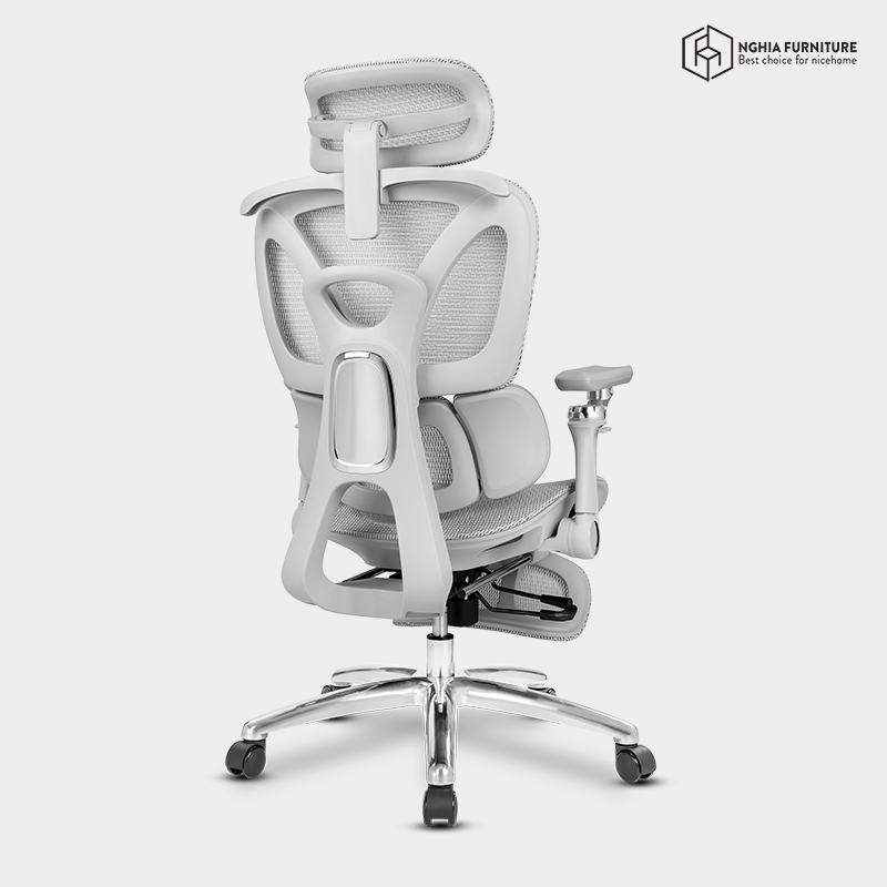 Ghế công thái học Ergonomic 09 Xám- Gác chân
