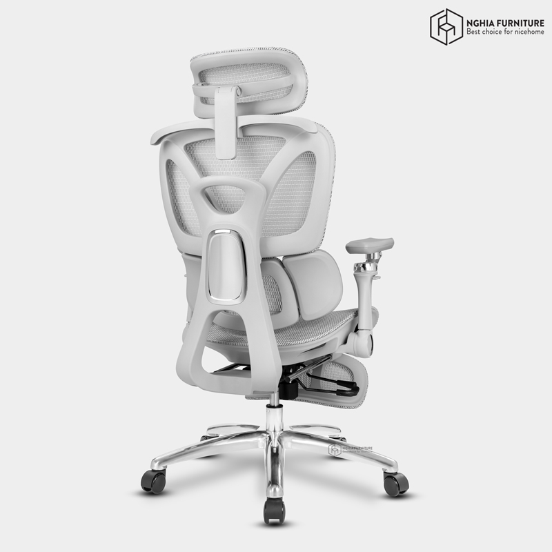 Ghế công thái học Ergonomic 09 Xám- Gác chân