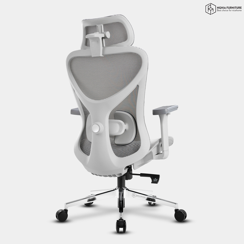Ghế công thái học Ergonomic 10 Xám - Gác chân