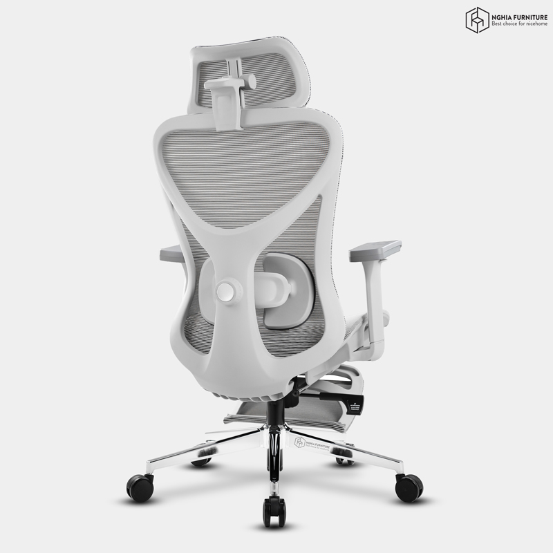Ghế công thái học Ergonomic 10 Xám - Gác chân