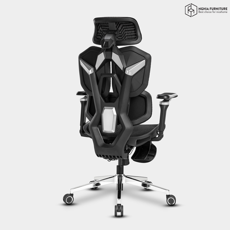 Ghế công thái học Gaming-X Đen- Gác chân