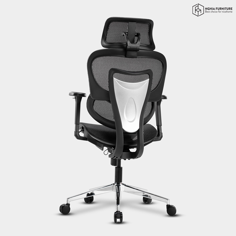 Ghế công thái học Kara Đen Gác Chân