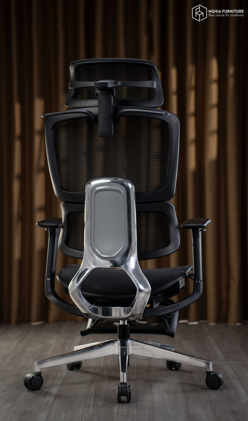 Ghế công thái học Kira Đen- Gác chân