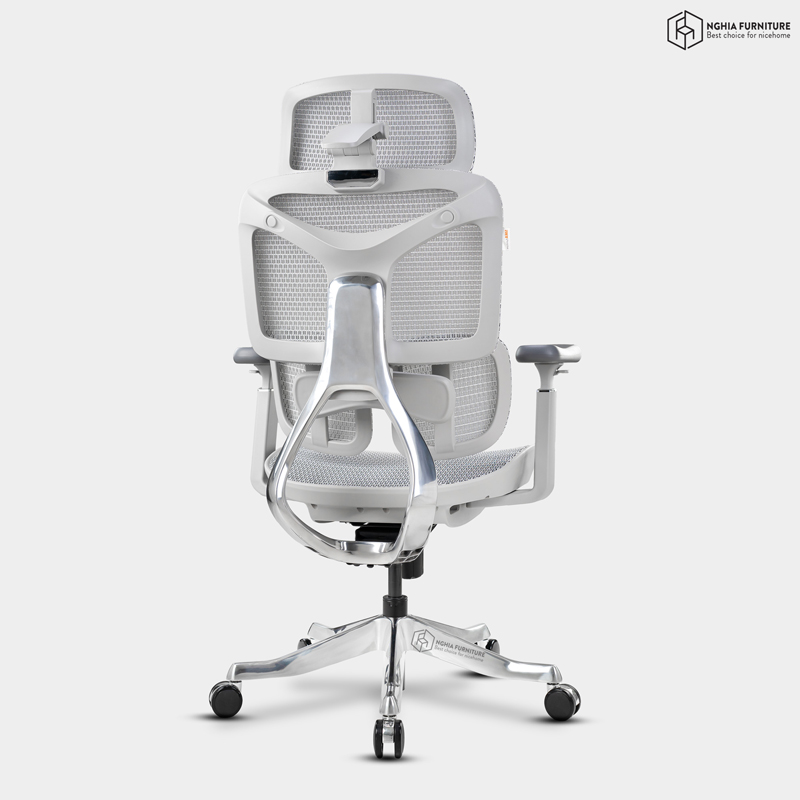 Ghế công thái học Yami Xám Super Mesh V2