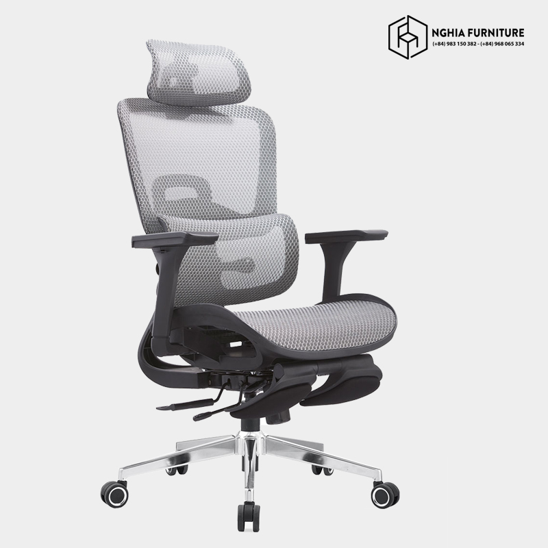 Ghế công thái học Mirai Pro Xám - Gác chân