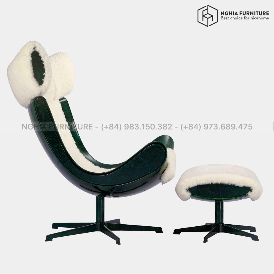 Chair Lounge & Ottoman da lông cừu cao cấp after