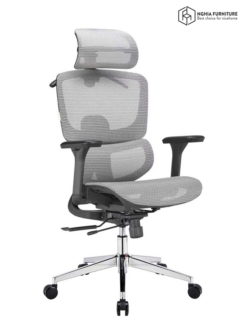 Ghế công thái học Ergonomic 07 Xám after