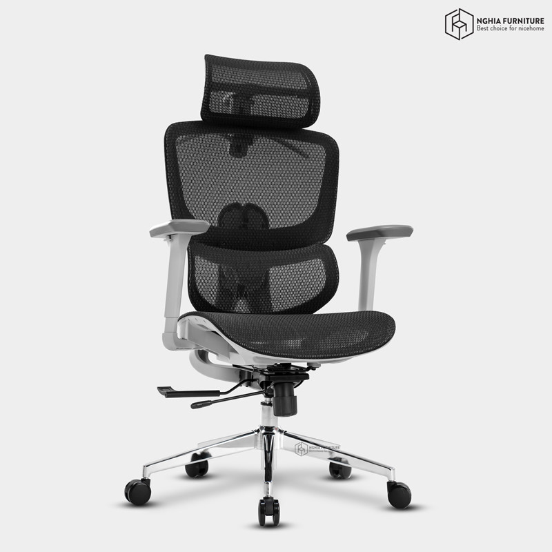 Ghế công thái học Ergonomic 07 Xám after
