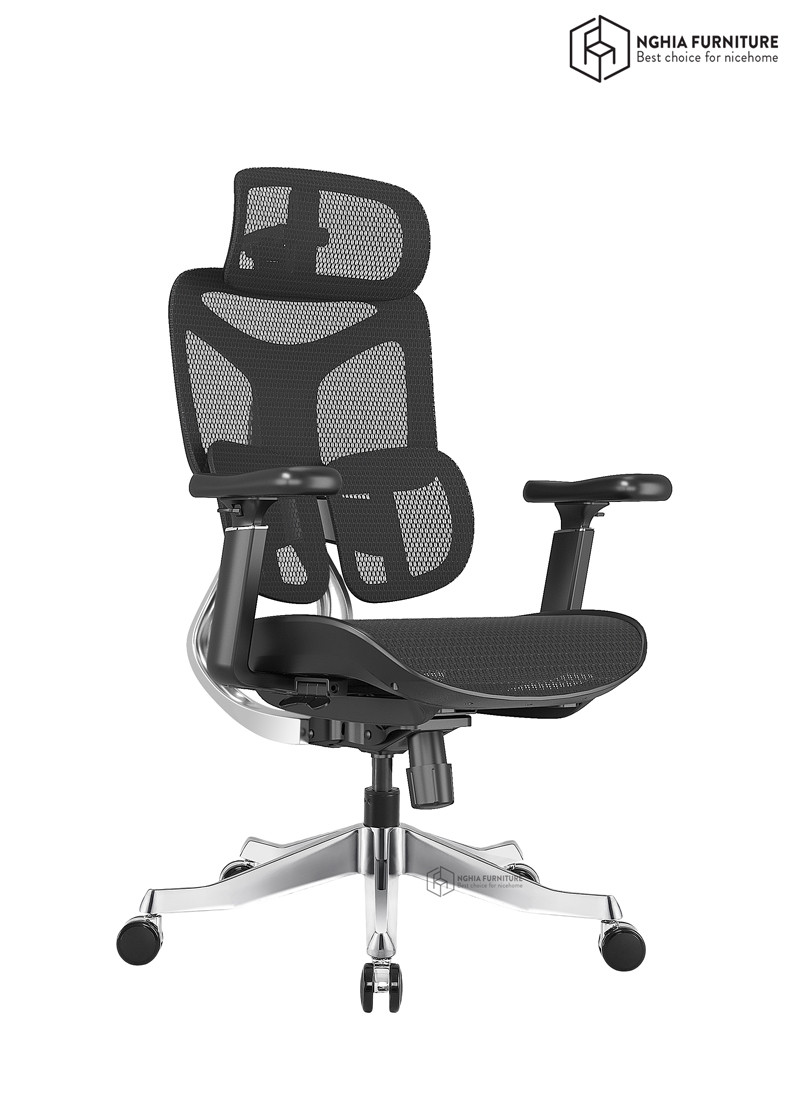 Ghế công thái học Yami Đen Super Mesh V2 after