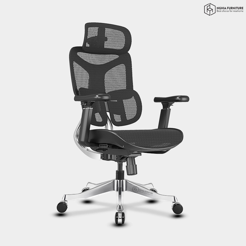 Ghế công thái học Yami Đen Super Mesh V2 after