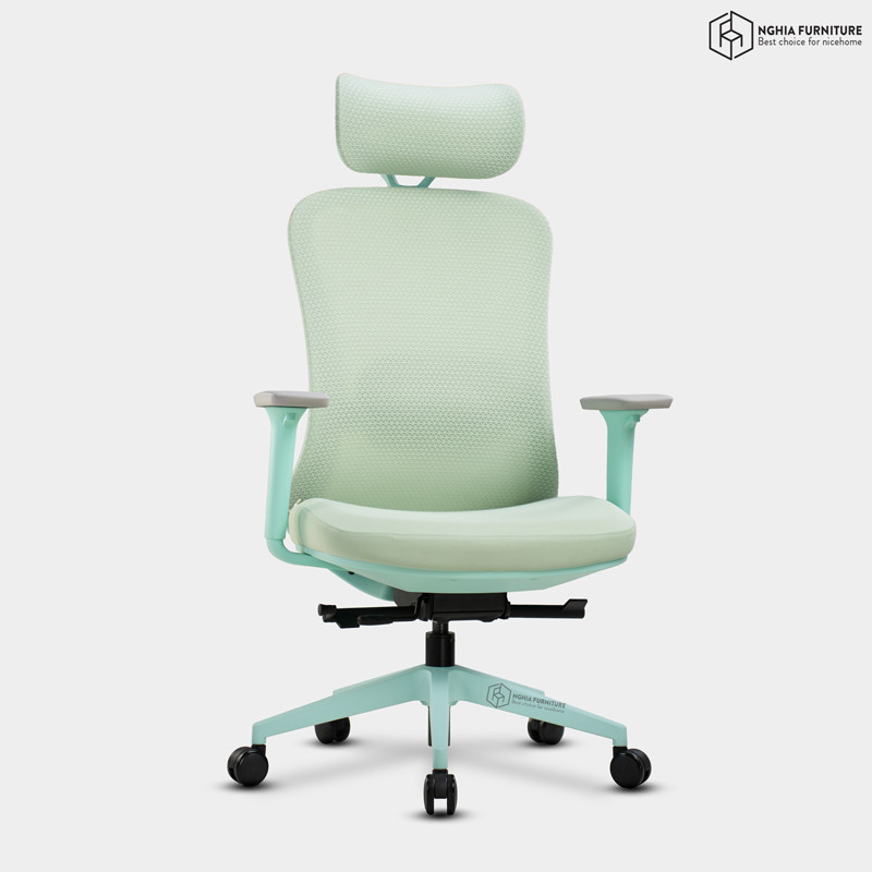 Ghế công thái học ErgoMass Classic Xanh after