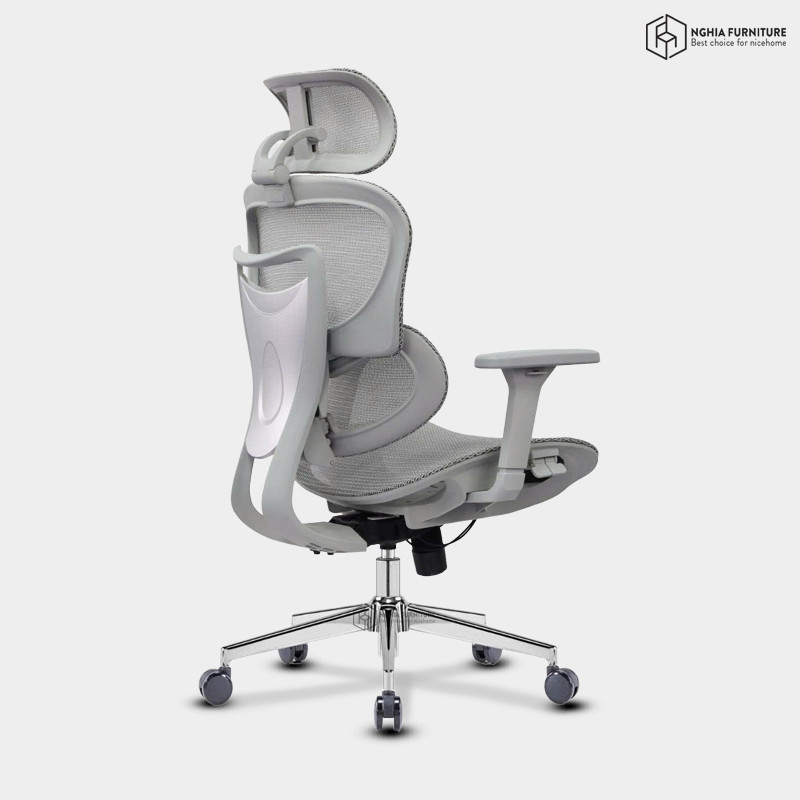 Ghế công thái học Kara Xám Gác chân after