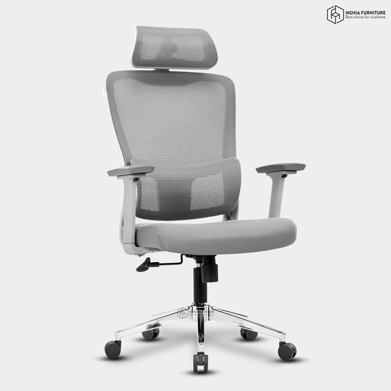 Ghế công thái học ErgoFit Xám after