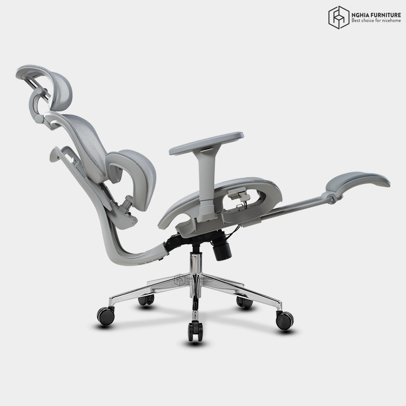 Ghế công thái học Kara Xám Gác chân after