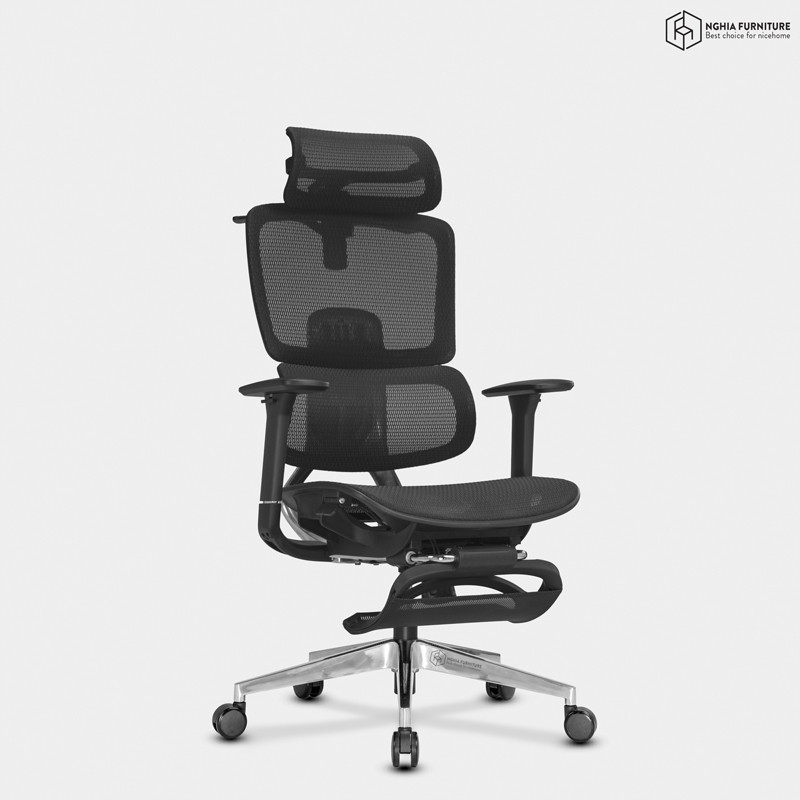 Ghế công thái học Kira Đen- Gác chân after