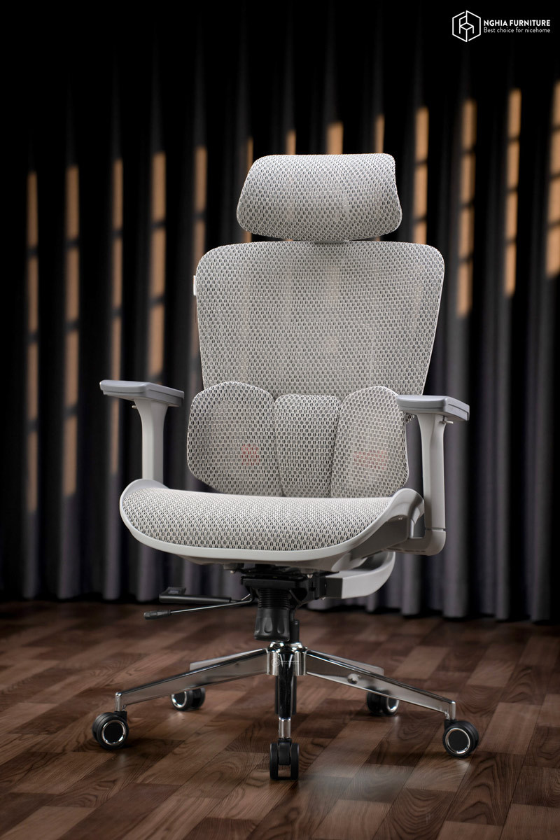 Ghế công thái học Mirai Plus Xám after
